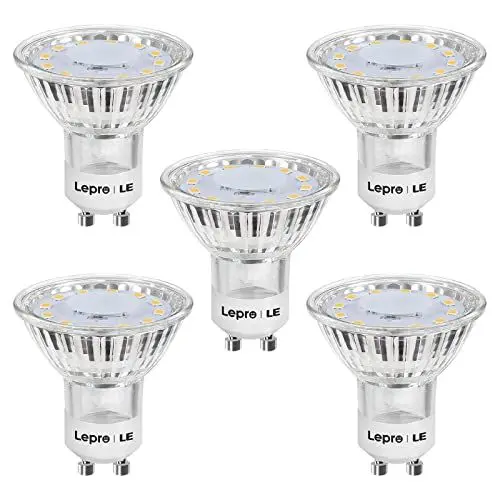 Produktbild: Lepro GU10 LED Lampe, 3W 250 Lumen LED Leuchtmittel, 2700 Kelvin Warmweiß, 100 Grad Abstrahlwinkel, 5er Pack