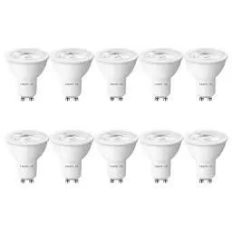Produktbild: Lepro GU10 LED Lampe, 4W 345 Lumen 38° LED Leuchtmittel, 2700 Kelvin Warmweiß Energiesparlampe ersetzt 50W Halogenlampen, 38 Grad Abstrahlwinkel Glühbirnen, 10 Stück