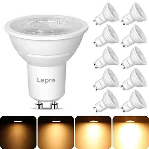 Produktbild: Lepro GU10 LED Warmweiss Dimmbar Lampe, 4,5W 345 Lumen Leuchtmittel, 2700K Warmweiß, Entspricht 50W Halogenlampen, 38° Abstrahlwinkel, Energiesparend, GU 10 LED Dimmbar Glühbirne, 10er Pack