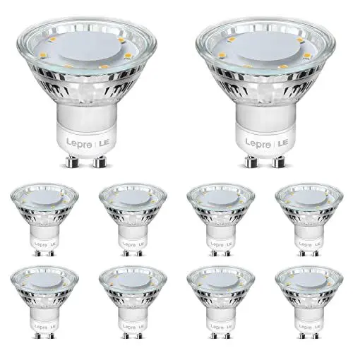 Produktbild: Lepro GU10 LED Warmweiss Lampe, 4W Ersetzt 50W Glühbirne, 325 Lumen 2700K GU 10 Lampen Warmweiß, Abstrahlwinkel 100°Flimmerfrei Strahler, Nicht Dimmbar Reflektor Lampen, 10er-Pack