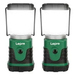 Produktbild: Lepro LED Campinglampe, Mini Camping Laterne, 350LM, 4 Lichtmodi, 3 AA Batterie batteriebetriebene Suchscheinwerfer Camping Lampen mit Bügel & Haken, Batterie nicht enthalten, 2 Pack