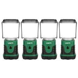 Produktbild: Lepro LED Campinglampe, Mini Camping Laterne, 350LM, 4 Lichtmodi, 3 AA Batterie batteriebetriebene Suchscheinwerfer Camping Lampen mit Bügel & Haken, Batterie nicht enthalten, 4 Pack