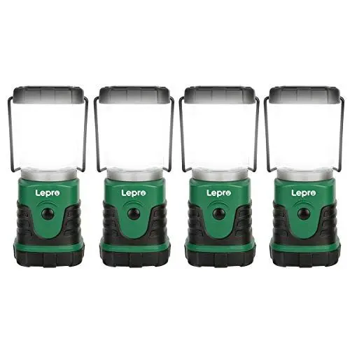 Produktbild: Lepro LED Campinglampe, Mini Camping Laterne, 350LM, 4 Lichtmodi, 3 AA Batterie batteriebetriebene Suchscheinwerfer Camping Lampen mit Bügel & Haken, Batterie nicht enthalten, 4 Pack