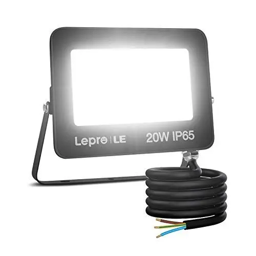 Produktbild: Lepro 20W LED Strahler Außen, 1700LM Superhell Außenstrahler IP65 Wasserdicht Fluter 5000K Kaltweiß Scheinwerfer, Flutlicht Aussenleuchte für Garten, Garage, Hotel, Sportplatz, Keine Bewegungsmelder