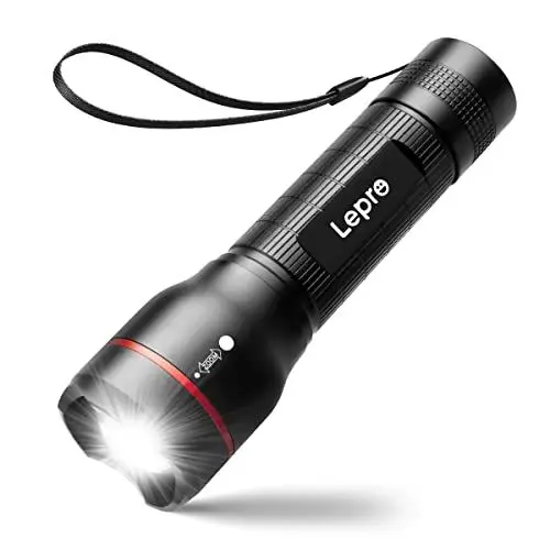 Produktbild: Lepro LED Taschenlampe, LE2000 Extrem Hell Klein Taschenlampen Batteriebetrieben mit 5 Modi, Zoombare Camping Handlampe, wasserdichte praktische Flashlight für Outdoor, Wandern, Angeln, Gassigehen