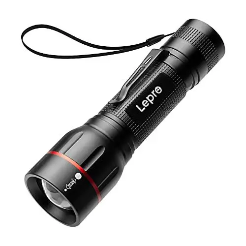 Produktbild: Lepro LED Taschenlampe, LE2050 Extrem Hell Mini Taschenlampen mit Clip, Zoombare Camping batteriebetrieben Flashlight mit 5 Modi, Wasserdicht Torch Light für Outdoor, Wandern, Geschenk, Notfall