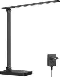 Produktbild: Lepro Schreibtischlampe, LED Tischlampe Dimmbar, Nachttischlampe 750LM 3 Farben und 5 Helligkeitsstufen, Tageslichtlampe, Tischleuchte, Schreibtisch Lampe für Kinder, Büro, Kunststoff, Schwarz