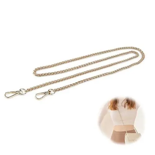 Produktbild: LERANXIN Taschengurt Gold, High-End Kette für Tasche, Taschenkette Gold 120cm, mit Federschnalle, Verdicktes Material, Galvanikverfahren, Taschenriemen für DIY-Taschenzubehör