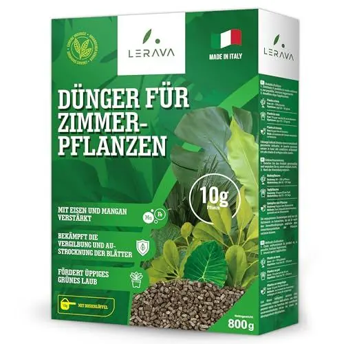 Produktbild: LERAVA® Dünger Zimmerpflanzen – 800g - Hochwirksamer Bio Grünpflanzendünger für gesunde Monstera & Zimmerpflanzen – Zimmerpflanzen Dünger für kräftiges Wachstum & leuchtendes Blattgrün, Pflanzendünger