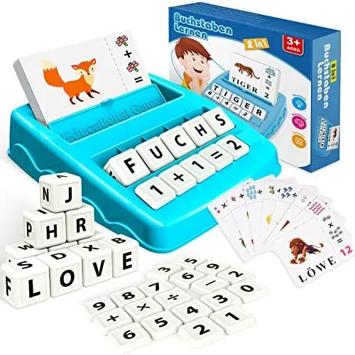 Produktbild: Lernkarten Montessori Spielzeug Lesen Lernen, Jinxful kinderspielzeug ab 3 4 5 6 7 8 Jahre Jungen Mädchen, Buchstaben Lernspiele ab 3-8 Jahre, fähigkeiten,lesen