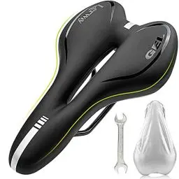 Produktbild: LERWAY Fahrradsattel Herren Gel, MTB Sattel Bequem für Herren Damen, Wasserdicht Mountainbike sättel Weich Fahrradsitz Cityradsättel mit Fahrradsattel überzug und Schraubenschlüssel