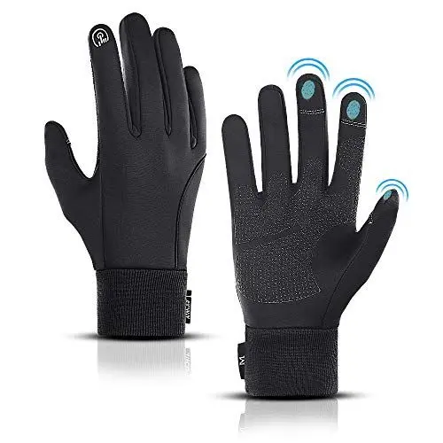 Produktbild: LERWAY Warme Winterhandschuhe mit Touchscreen, schwarz, für Männer und Frauen, rutschfest, Winddicht, Handschuhe für Sport, Laufen, Fahren, Mountainbike, Klettern, Wandern, wasserdicht