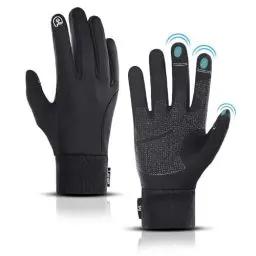 Produktbild: LERWAY Winter Warme Handschuhe, Touchscreen Winterhandschuhe Herren Damen Fahrradhandschuhe Sport Winddichte Handschuhe MTB Handschuhe Schwarz zum Radfahren, Laufen, Fahren, Joggen, Skifahren (S)