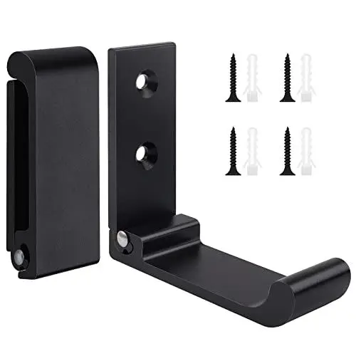 Produktbild: Leryati 2 Stück Klapphaken, Faltbare wandhaken Klappbar 90°Faltbare Kleiderhaken Aluminium Wandhandtuchhaken Mit Tragfähigkeit 15kg, Kleiderhaken Klapphaken Schwarz für Küche Badezimmer Wand