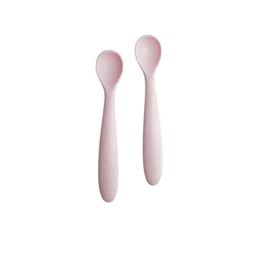 Produktbild: LES ENFANTS – Baby Löffel Set zur Fütterung, Lern Geschirr zum Übergang zur Selbsternährung, Lebensmittelechtes Silikon, Hypoallergen, Spülmaschinenfest, Schmutzabweisend, Schonend, Unisex - Rosa, 08-0102, pink (rosa)