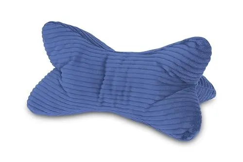 Produktbild: Leseknochen Cord Blau Nackenkissen Knochenkissen Nackenrolle Lesekissen Öko-Tex 100 zertifiziert und 60°C waschbar - Kissen für Nacken, Knie oder Bauch zum Lesen oder Relaxen - 38x19x19 cm