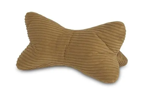 Produktbild: Leseknochen Cord Gold Nackenkissen Knochenkissen Nackenrolle Lesekissen Öko-Tex 100 zertifiziert und 60°C waschbar - Kissen für Nacken, Knie oder Bauch zum Lesen oder Relaxen - 38x19x19 cm