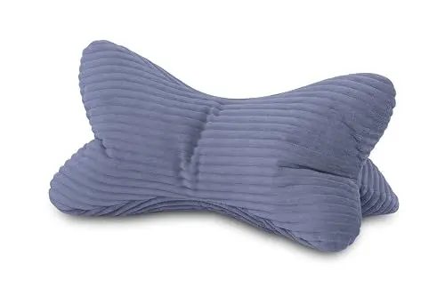 Produktbild: Leseknochen Cord Grau Nackenkissen Knochenkissen Nackenrolle Lesekissen Öko-Tex 100 zertifiziert und 60°C waschbar - Kissen für Nacken, Knie oder Bauch zum Lesen oder Relaxen - 38x19x19 cm