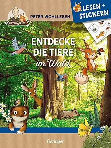 Produktbild: Lesen + Stickern. Entdecke die Tiere im Wald: Interaktives Buch zum Lesenlernen mit vielen bunten Stickern für Vorschul-Kinder ab 5 Jahren