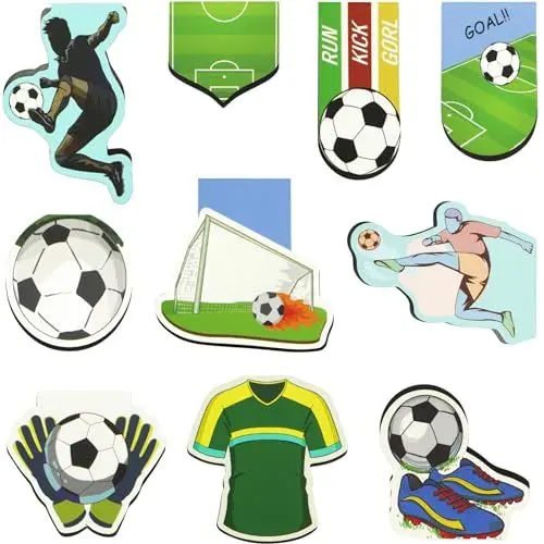 Produktbild: Lesezeichen Magnetisch, 10 Stück Magnetische Kinder Fussball Mitbringsel Kleine Geschenke für Jungen Schüler Freund Fußballfans Buchliebhaber Magnet Seite Marker für Schule Einschulung Schulanfang