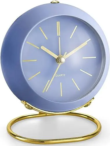 Produktbild: Lesipee Retro Wecker Analog ohne Ticken, mit Nachtlicht, Geräuschlos, batteriebetrieben, einfache Bedienung und lauter Alarm