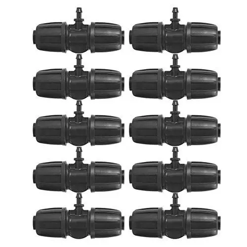 Produktbild: Les-Theresa 10Pcs Gartenschlauch Wasserrohr Verbinder Barbed Tee 8MM Bis 4/7 Garden Lock Barbed Tee Connector,Bewässerungsrohr Anti-Drop-Qualitätsfitting für PE-Schlauch Gartenbewässerung