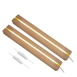 Produktbild: Les-Theresa LED-Leuchten, Display-Basis, 2 Stück 11,81 Zoll Hölzerne Beleuchtete Lichtsockel mit USB-Schalter, Glow in The Dark Basis, Dekoratives für 3D Kristall Nachtlicht Glas Harz Kuns (Warm)