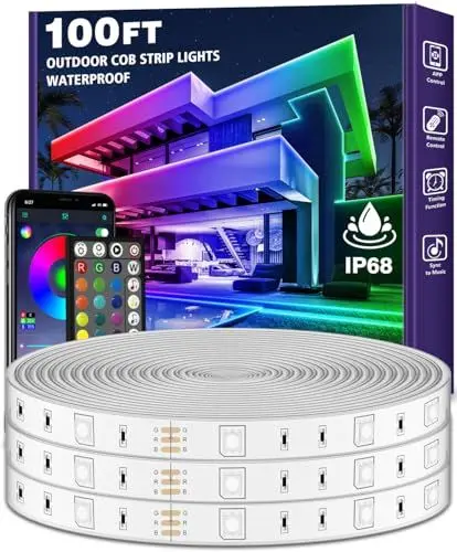 Produktbild: LETIANPAIOutdoor LED Strip Lights 30M/100ft Waterproof,IP68 Outsideled strips wasserdicht with App and Remote,Music Sync RGB Exterior Led Rope Lights with Self Adhesive Back for Deck
