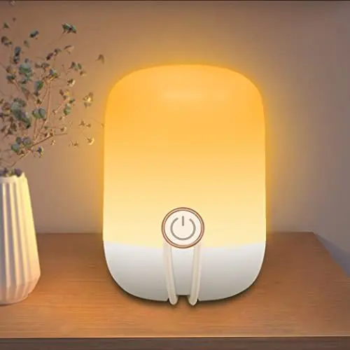 Produktbild: LETOUR Nachtlicht für Kinder, LED Nachttischlampe USB Wiederaufladbare Dimmbare Tischlampe Berührungssensitives Nachtlicht Nachtlampe für Kinderzimmer Wohnzimmer, Weiß, LT-NL001B
