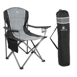 Produktbild: LET'S CAMP Campingstuhl Klappstuhl Faltbar Angelstuhl mit Getränkehaltern Aufbewahrungstaschen Tragetasche aus Stahlrahmen bis 160kg für Camping Reisen