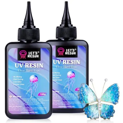 Produktbild: LET'S RESIN UV Resin 200g, Niedrigviskoses kristallklares UV Harz, UV Resin Klar für Schmuck, Basteldekoration, ALR00238