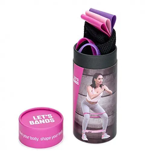 Produktbild: LETSBANDS Let’s Bands Powerbands Set Lady – Fitnessband 3 Gymnastikbänder, für effektives Ganzkörpertraining, inkl.praktischer Tragetasche und 4-Wochen Workout-Plan