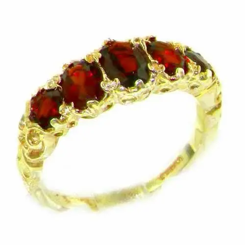 Produktbild: LetsBuyGold Englisch Damen-Ring solide 9 Karat Gold Gelbgold Granat - Verfügbare Größen : 50 bis 64