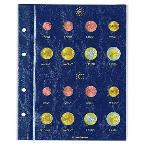 Produktbild: Leuchtturm 315537 Münzblätter Vista - Sammelblätter für je 8 Euro Kursmünzen - 2er Pack