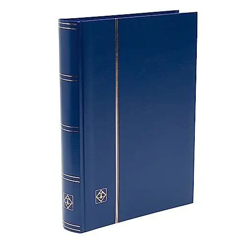 Produktbild: Leuchtturm 327853 Briefmarken-Sammel-Album - Einsteckbuch Basic - 64 Schwarze DIN A4-Seiten - unwattiert, blau