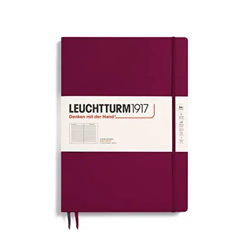 Produktbild: LEUCHTTURM1917 359784 Notizbuch Master Slim (A4+) Hardcover, 123 nummerierte Seiten, Port Red, Liniert