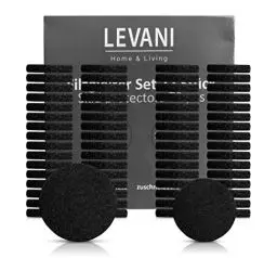 Produktbild: Levani ® Filzgleiter selbstklebend – Premium Möbelgleiter aus weichen Pilz - Filzgleiter für Stühle – Filz selbstklebend - Effektiver Schutz für Möbel & Böden - Filzgleiter Schwarz (72 Stück rund)