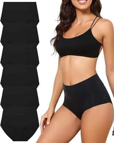 Produktbild: Levao 6er Pack Unterhose Damen High Waist Slip Nahtlos Unterwäsche Frauen Seamless Hohe Taille Panties Bequeme No Show Bikini Mehrpack S-XXL