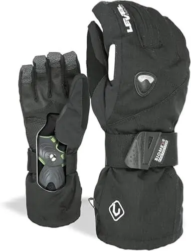 Produktbild: Level Fly - Snowboard Handschuhe, Thermohandschuhe Winter Herren mit Verstellbarem Riemen und Stulpe, Ski- und Winterhandschuhe Herren Wasserdicht, Atmungsaktiv für Snowboard und Skifahren - 1 Paar