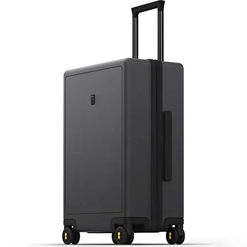 Produktbild: LEVEL8 Koffer Trolley, Rollkoffer Reisekoffer Hartschalen 4 Rollen, Spinner Handgepäck,TSA, 100% PC,Micro-Diamond Textured Design Groß(66cm, 65L,Dunkel Grau)