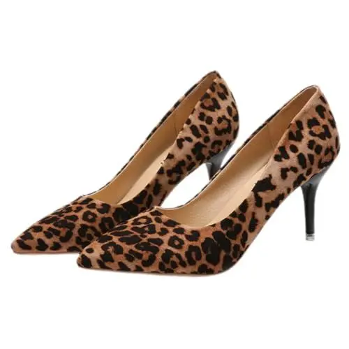 Produktbild: Levemolo 1 Paar High Heels Mit Leopardenmuster Schuhe Mit Spitzen Zehen Und Hohen Absätzen Hoher Absatz Mit Leopardenmuster Pumps Für -high-Heel Klassisch Künstlicher Pu Fräulein