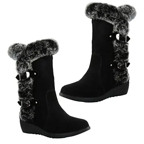 Produktbild: Levemolo Pelzgefütterte Stiefel Damen 1 Stück Damenstiefel Damen Plüschstiefel Damen Plüschstiefel Größe 40
