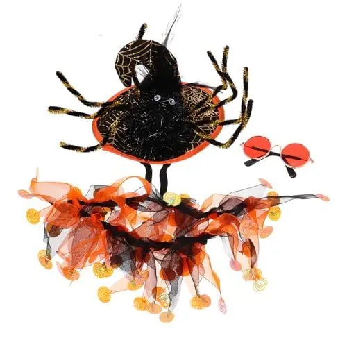 Produktbild: Levemolo 1satz Halloween Haustier -Set Mit Brille Und Hut Teiliges Set Für Und Hunde Zur Halloween-Dekoration Verstellbares Dekoratives Für Haustiere