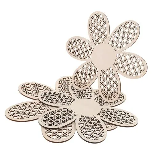 Produktbild: Levemolo Set Boho Wanddekoration Hängende Gänseblümchen Holzblume Für Schlafzimmer Wanddekoration Kunst Rustikale Holzwandkunst