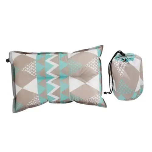 Produktbild: Levemolo 1stück Automatisches Aufblasbares Campingkissen Leichtes Tragbares Ruhekissen Für Reisen Zelt Und Outdoor-aktivitäten Blau Druck