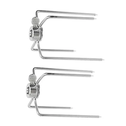 Produktbild: Levemolo 2St Edelstahl Edelstahl Lebensmittelgrill Speckaufhänger für Campingofen Grillhaken bratenschnur grillspieß hausgemachte gegrillte Gabeln Brathähnchengabeln Rostfreier Stahl Silver