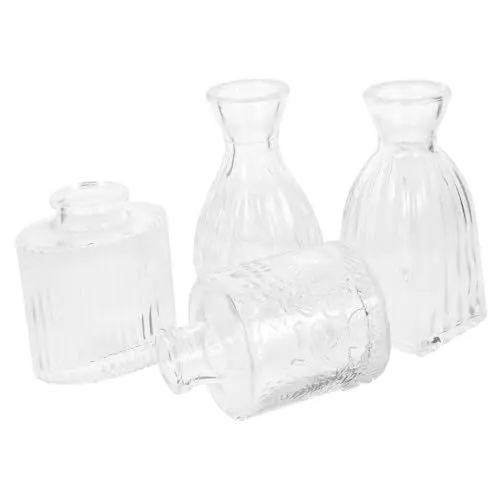 Produktbild: Levemolo 4 Stück Glasknospenvasen Kleine Blumenvasen Für Tischdekoration Rauchglas Vase Set Blumenarrangementvase Dekovasen