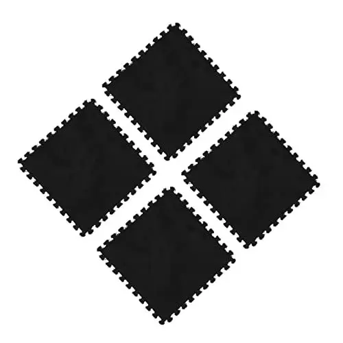 Produktbild: Levemolo 4 Stück Puzzle-Matte Dekorative Stuhlmatte Babyspielmatten Für Den Boden Plüschmatten Tatami-Kissen Für Zu Hause Schaumfliesen Für Kinder Plüsch-Puzzle-schaumstoffmatte Eva Black