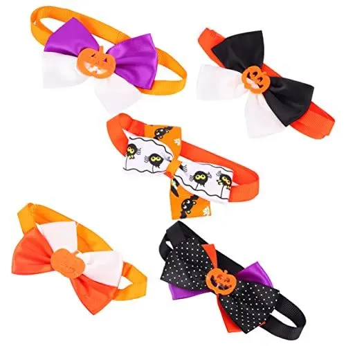 Produktbild: Levemolo Pet Fashion 5 Stück Hundehalsbänder Halloween Hundehalsband Bowknot Haustiere