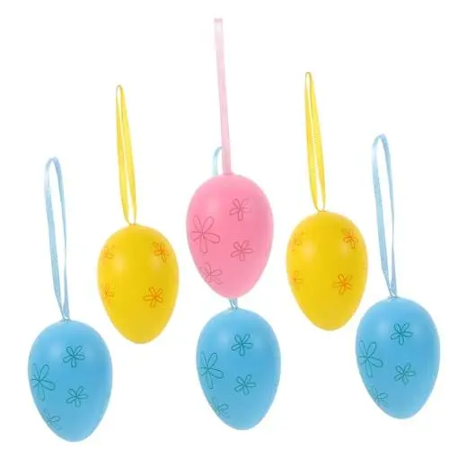 Produktbild: Levemolo 6St Ostereier Easter zu Ostern Osterparty-Dekoration 0stergeschenke Frühlingsdekoration Osterszene zum Aufhängen Osterei-Verzierung Ostervorräte Osterdekoration Plastik